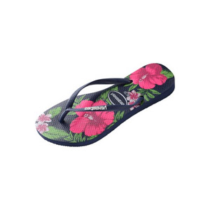 Havaianas新品2016女款细带FLORAL木槿花深蓝/粉色人字拖鞋哈瓦那